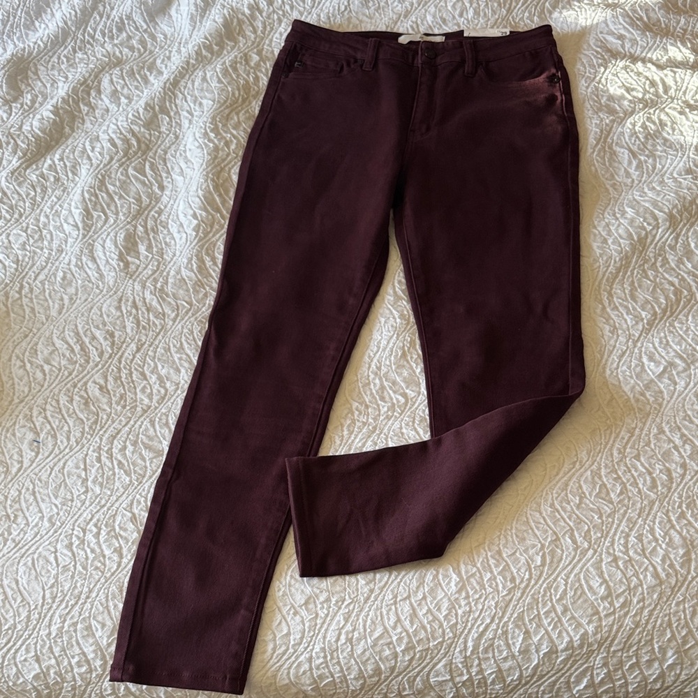 KanCan Women's Dark Burgundy Skinny Jeans